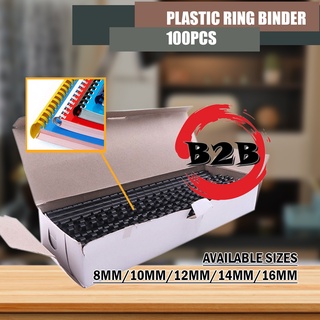 Plastic Rings Binder 100pcs for Book Binding | Comb Binding (Black, White, Blue)