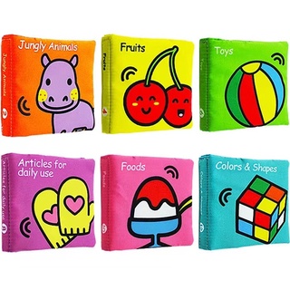 6 pcs Infant Baby Soft Cloth Book Kid's Early Education Books (3)