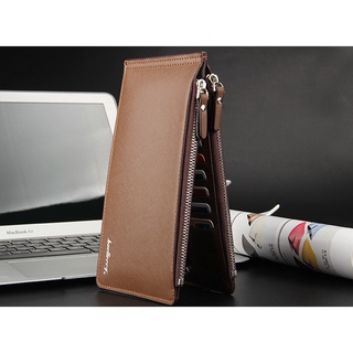 Men's Leather Bifold Long Clutch Wallet Credit Card Bag Zipper Purse Billfold (3)