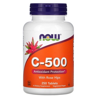 Now Vitamin C-500 With Rose Hips, 250 Tablets