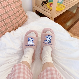 <24h delivery>W&G Fall / winter 2020 new cotton slippers cute cartoon dog cotton slippers home lovers anti slip Plush thermal slipper (4)