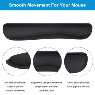 SUQI Comfortable Keyboard Pad Smooth Wrist Rest Mouse Mat Ergonomic Mice Mat Black Wrist Support Memory Foam (3)