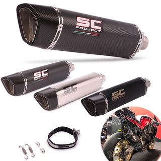 51mm Inlet Universal SC Exhaust Muffler Pipe Motorcycle Exhaust Pipe Modified Muffler Canister Pipe