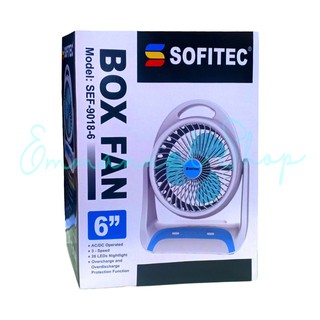 3in1 Portable Electric Fan 6'' AC/DC Rechargeable Fan with Led Light Sofitec SEF-9018-6 Cooling Fan (2)