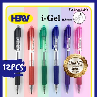 bnesos Stationary School Supplies HBW I Gel Pen Retractable Sign Pen 0.5mm 12Pcs