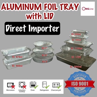 10 pcs. | Aluminum Foil Tray with Lid | Loaf Pan | Round Pan