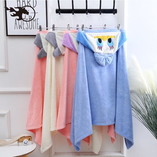 [Bathrobes] Kids Bath Towel Hooded Cloak Baby Blankets Cartoon Baby Bath Towel