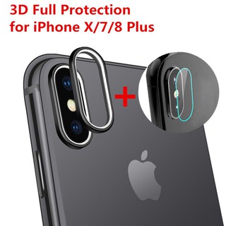 Camera 3D Protective Film+Ring Cover for iPhone7 8 XR XS MAX