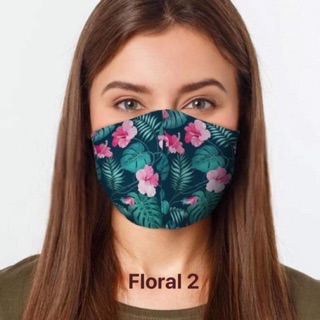 Washable 3Ply Floral Face Mask With Filter Pocket