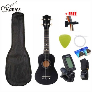 KAWES Ukelele Soprano 4 Strings Spruce Basswood Guitar-With Free Gifts