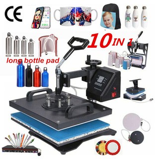 10 In 1 Combo Sublimation Heat Press Machine T Shirt Heat Transfer Printer For Plate/Mug/Pen/Cap/Pho