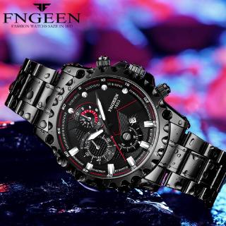 FNGEEN 5757 Men's Quartz Watch Luxury Men Watches Fashion Trend Calendar Male Wristwatch Waterproof Luminous Stainless Steel Quartz Watch (2)