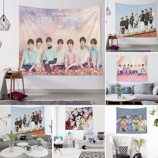 Kpop BTS Tapestry Background Wall Art Hanging Cloth Home Bedroom Decor