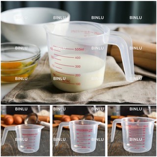 3pcs set 250/500/1000ml plastic measuring cup,jug pour spout surface,kitchen tools,with scales,BINLU
