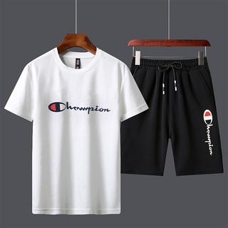 ♝Men T-shirt Short Sleeve Tshirt + Shorts Sets Round Neck T shirt Men Clothing T-shirts