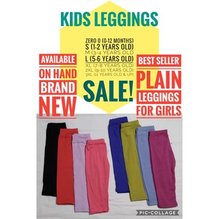 LEGGINGS PLAIN COLOR LARGE SIZE (5-6 YEARS OLD) FOR KIDS
