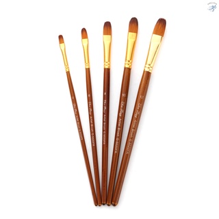5pcs Paint Brushes Set Kit Round Pointed Tip Brushes with Nylon Hair for Artist Acrylic Aquarelle Gouache Watercolor Oil Painting for Great Art Drawing Supplies