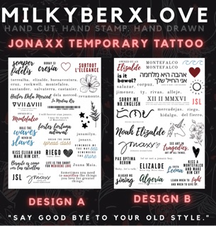 Jonaxx Stories Temporary Tattoo