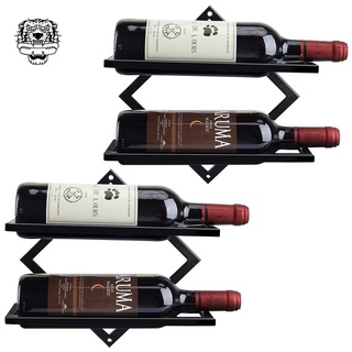 【COD】Wall Mounted Iron Wine Rack Bottle Champagne Glass Holder Shelves Bar Fashion Creative Simple