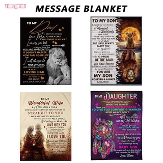 ♡ A Letter Blanket Message To Dad/Wife/Son/Daughter Fleece Blanket Message Printing Quilt ☾MOON