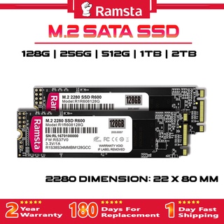 Ramsta R600 M.2 SATA SSD 128GB 256GB 512GB 1TB 2TB Solid State Drive for PC/DESKTOP/LAPTOP M.2 2280