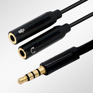 Metal 1 Male to 2 Female Mic splitter Aux Cable 3.5mm Jack Plug Audio Splitter Extension Audio Cable Earphone Splitter Adapter