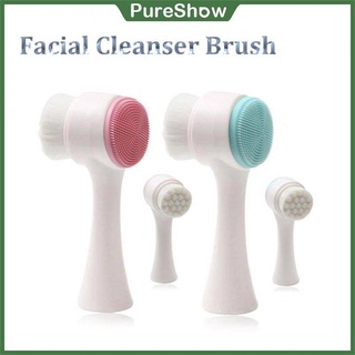 Facial Cleansing Brush Soft Bristled Silicone Double Sided Facial Cleansing Brush