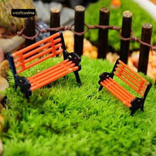 Mini Ornament Miniature Park Bench Craft DIY House Decor Bench Model