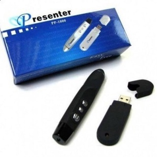 Ready Stock/✱▬PP - 1000 RF Wireless Presenter 5mw USB Red Laser Pointer Flip Pen - Black