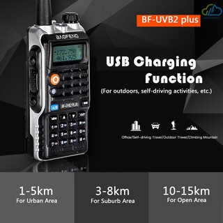 ☁ BAOFENG BF-UVB2 Plus FM Transceiver Dual Band LCD Display Handheld Interphone 128CH Two Way Portable Radio Support Long Communication Range Long Standby Time Clear Voice Walkie Talkie Black US Plug (1)