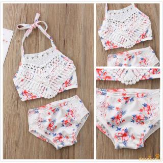 ✨QDA-Toddler Baby Girl Lace Floral Swimwear Bathing Suit Swimsuit Beachwear Clothes