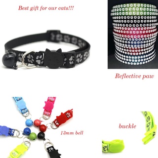 【BEST SELLER】 Pet Reflect Paw Collar With Bell Safety Buckle Neck for Cat Accessories