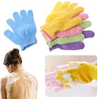1PC Exfoliating Loofah Bath Towel Skin Massage Scrub Gloves Body Sponge Mitt Shower
