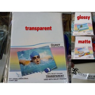 Quaff Vinyl Stickers A4 Glossy/ Transparent