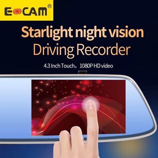 ECAM A75 Pro 4.3" screen Touch Screen Dash Cam Dual Rearview Car Camera E-CAM A075 PRO