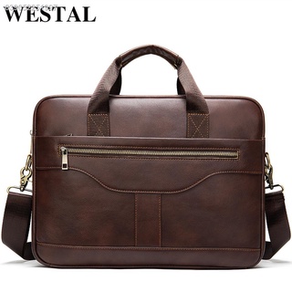 Handbag♀♈❣WESTAL men's briefcase bag men's genuine leather office bag for men porte document leather