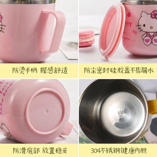 baso 270ml Minion Cup Kids 304 Stainless Steel Cartoon Water Cups With Lid Drinking Mug (4)