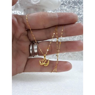 18k gold necklace with 24k pendant!pawnable not fkae