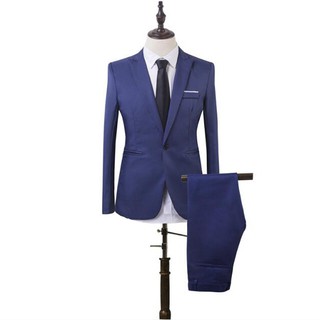 TOPMEN 2PCS Men's Blazer Suit Coat Pants Wedding Groom (8)