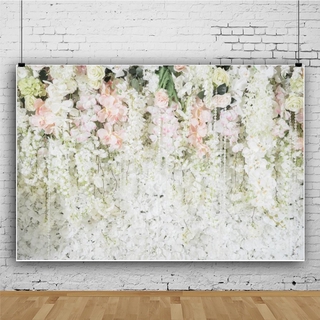Wall Backdrops Photography Photoshoot Background Romantic White Flowers Cloth Wedding Decoration Studio Props