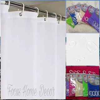 ✳☃✲Waterproof Plain Shower Curtain Set with Hooks (180*180cm) S#CYP-06
