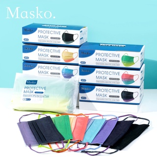 Masko. Face Mask 3 Layer Protective Disposable Non-woven Printed Adult Facemask
