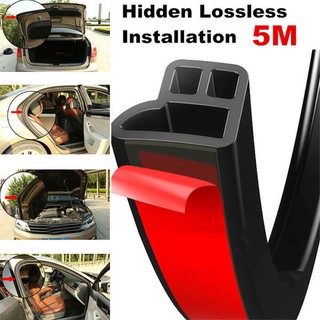5M L-Type Thicken Car Door Hood Trunk Edge Sound Insulation Rubber Seal Strip