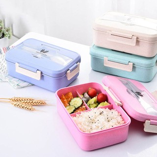 Wheat straw heat preservation lunch box student lunch box three compartment Japanese lunch box-Z625