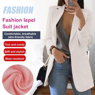 Women’s Stylish Autumn Winter Fashion Lapel Slim Blazer Elegant Suit Jacket