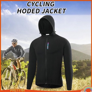 [PRETTYIA] Reflective Cycling Running Jacket Windproof Hooded Windbreaker Soft M cQLp