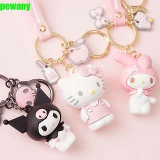PEWANY Cute Key Rings Gifts For Women Bag Charm Keychain Kuromi Frog Penguin My Melody Cinnamoroll PVC Car Pendant