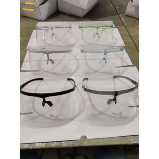 COD# ready stock Acrylic Full face shield with glasses Unisex transparent face sheild cover baffle block Anti Droplet Dust-proof Anti-UV Anti-Shock Safety face cover (3)