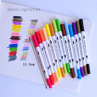 12 Colors Double-headed Marker Pen Art Brush Watercolor Dual Tip Pens