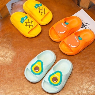 LOK04782 Kids Slippers Shoes 1-6 Years Children's Lovely Lettered Fruit Design Breathable Soft-soled Slipper